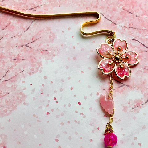 可愛い 桃色桜の簪