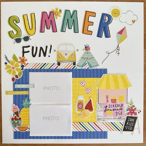 スクラップブッキング   12インチ 完成品 SUMMER FUN!