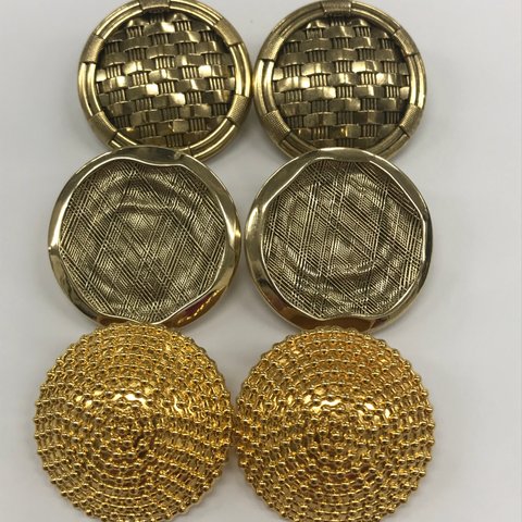 28ｍｍ◇6個入◇　ゴールドペアボタン＃１