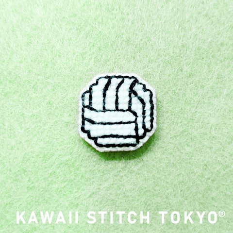 バレーボール【ブローチ】バッチ バッジ スポーツ バレー部 volleyball 球技 部活 運動部 春高 日本代表 刺繍 かわいい クロスステッチ ポップ オーダーメイド