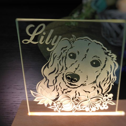 【LEDライト版】ペットのアートフレーム　～思い出を形に～　犬猫鳥OKです