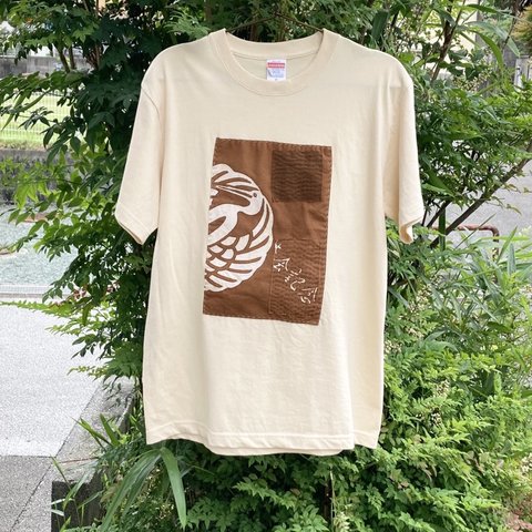 1950 size M 襤褸　リメイク　tシャツ 古布　パッチワーク　刺し子　ヴィンテージ　筒描き　筒描　草木染め　