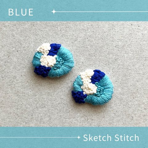 snow刺繍ピアス