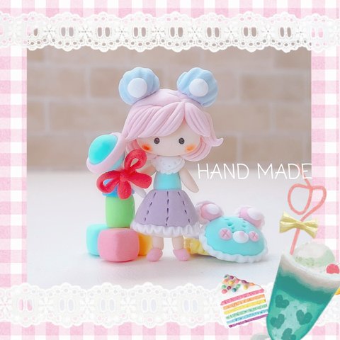 新作 ❀ポップキャンディな女の子❀ ハンドメイド マスコット 粘土 アリス