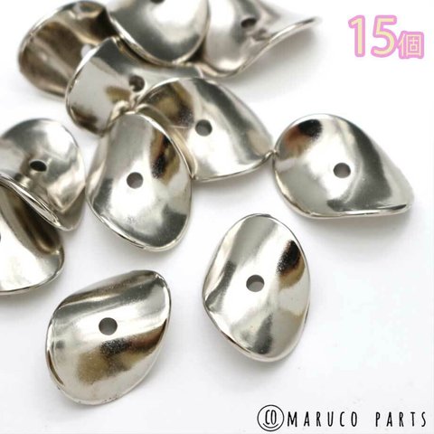 【 CCB 21mm ツイスト ドーナツ ビーズ ＊ 15個入り 】【1# シルバー 】アクリル/メッキ/パーツ/ハンドメイド/ヴィンテージ◎beads-a-227-c1