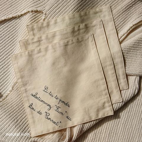 message hanky(3pack) ◇natural ivory◇