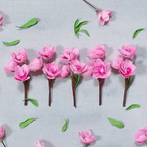 素材♡桃♡ﾐﾆ布花