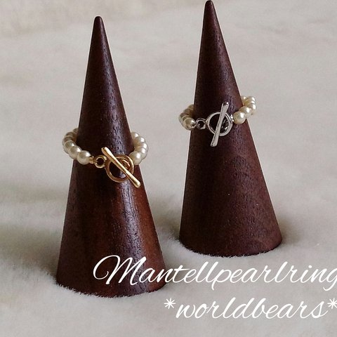 《♡80再販*》マンテルデザインパールリング*＊*ゴールド シルバー 選べるサイズ Mantellpearlring