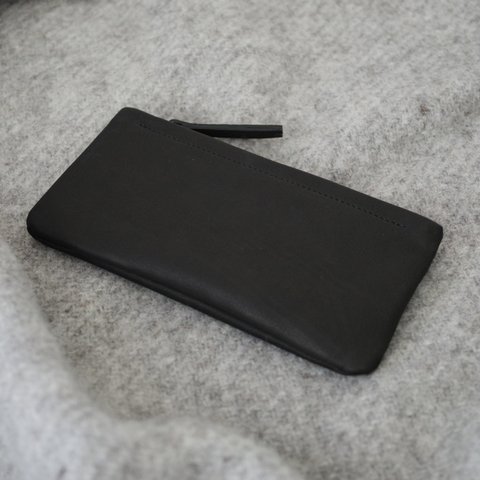 ふんわり柔らかシンプル長財布（ブラック）
