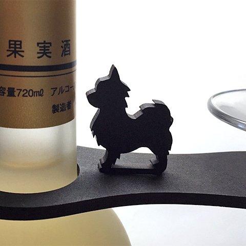  【送料￥94】 おねだり【黒犬チワワ】木製グラスハンガー