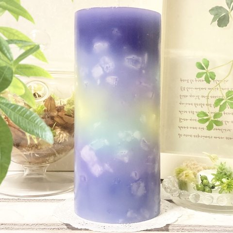 Φ6.7cm×H15cm ペタルキャンドル (インディゴ) № 000641 /Gradation Candle