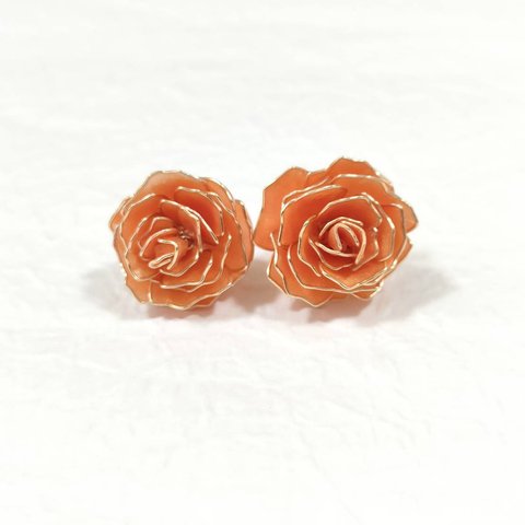 Mother's Day Gift - Single Orange Carnation Earrings