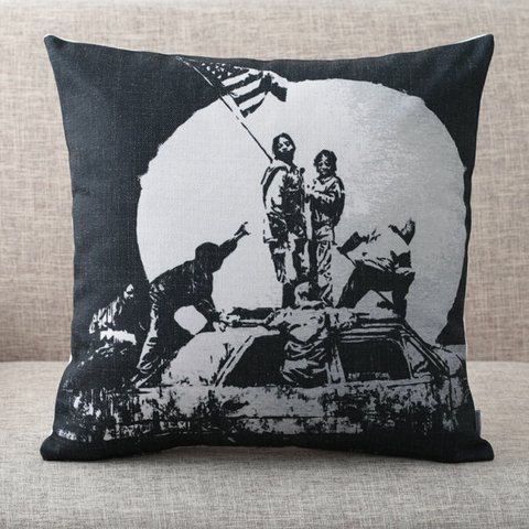 クッションカバー Banksy バンクシー Flags jubileecushionba063