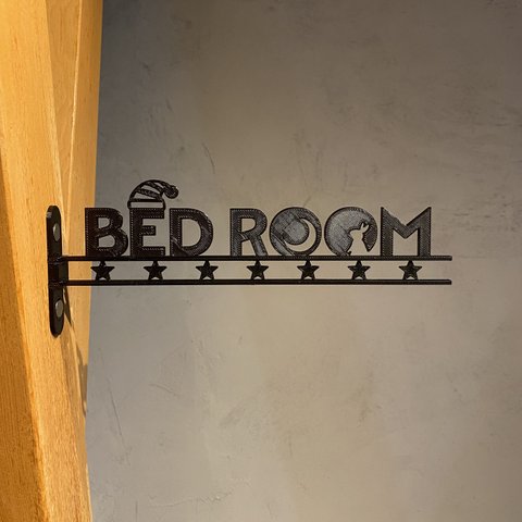 『BED ROOM（ベットルーム/寝室）』_サイン/看板/ルームプレート/案内板_008