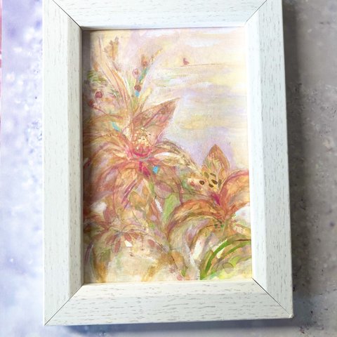 秋の花　ハンドメイド　水彩　原画　ポストカード