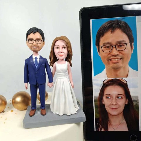 ケーキトッパー オーダーメイド 似顔絵プレゼント フィギュア人形ぬいぐるみ 結婚式祝い 周年記念日 夫婦 カップル 両親 恋人 プレゼント にプレゼント