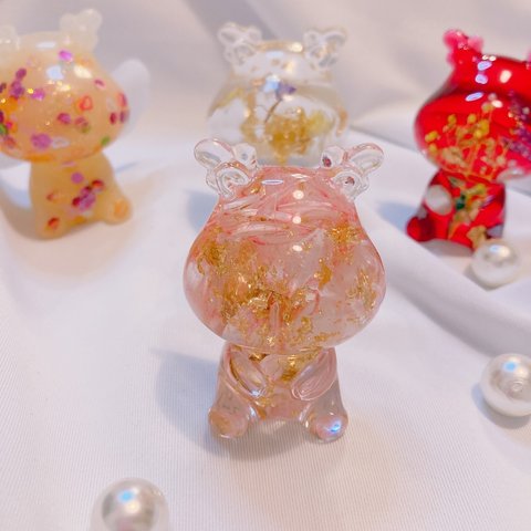 💐 本物のお花が入ったみまもるん×金箔×クリアデザイン💫みまもるん☺️💫