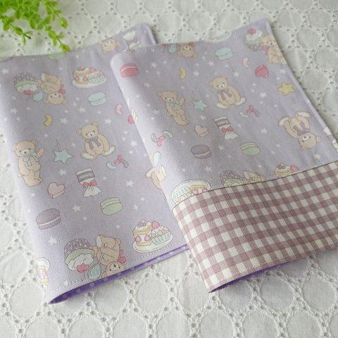 ♡ランチマット♡ 20×30cm  くま くすみ スイーツ チェック 水玉 ランチョンマット