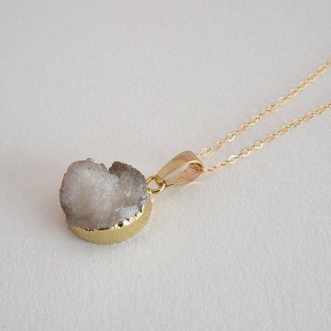 STONE Drusy necklace white