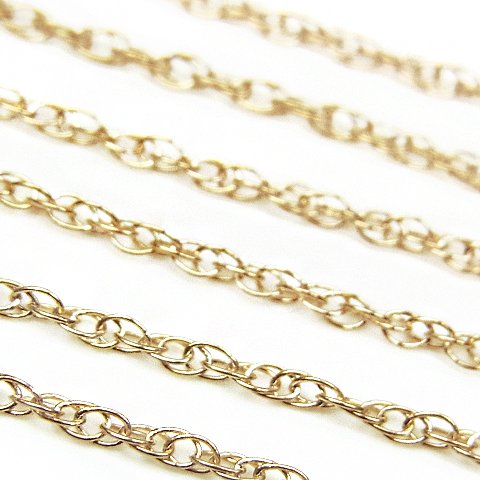 14KGF ロープチェーン 1mm【10cm販売】(14K-CH56