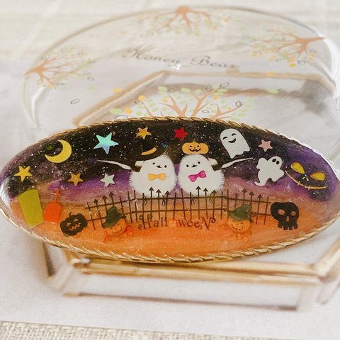 レジン　ヘアクリップ　ハロウィン　シマエナガ