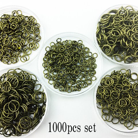 送料無料　金古美　丸カン　1000個　大量　セット　4mm　5mm　6mm　7mm　8mm　金具　アクセサリー パーツ　アンティーク ゴールド　ハンドメイド 金具 （AP0070）