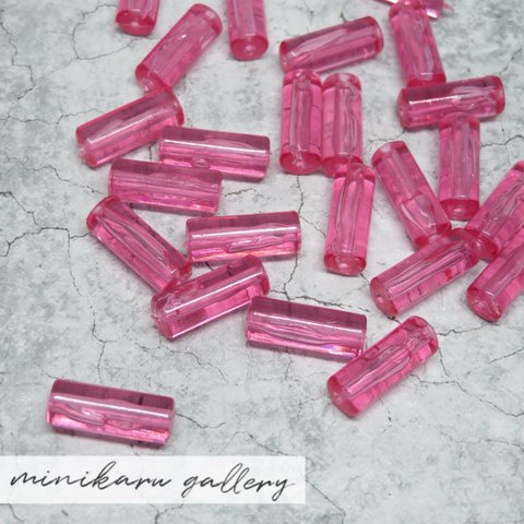 4個入(clear pink) vintage colorful tube beads