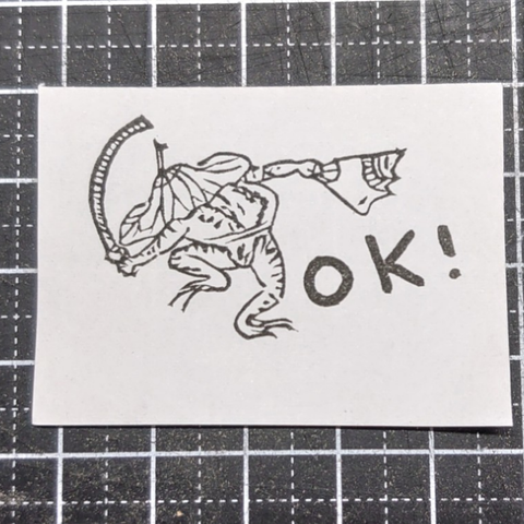 消しゴムはんこ☆鳥獣戯画「OK!」