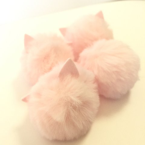 4個ネコ耳ファー  桜ピンク