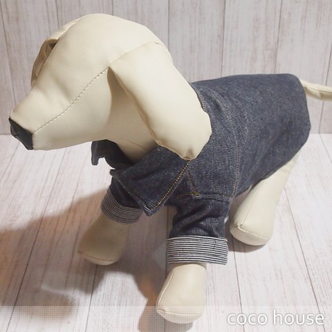 ◇デニムシャツ インディゴネイビー 犬服