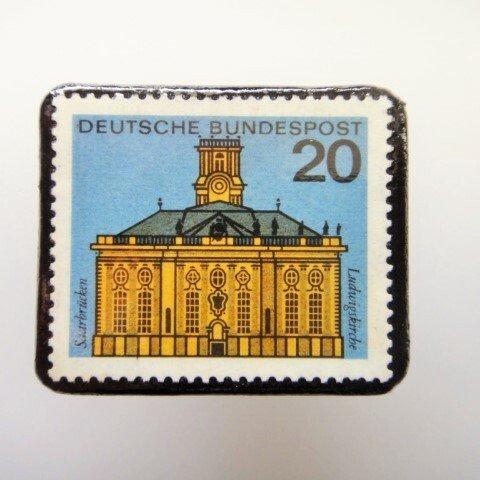 ドイツ　 切手ブローチ1462