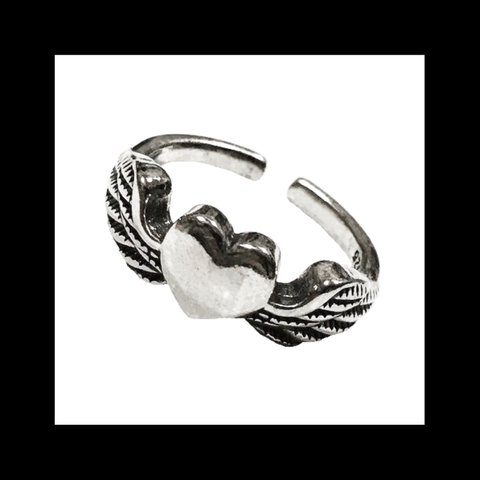 再販 silver925【Angel_Heart RING】ハート エンジェル 天使 羽根 シルバー 病みかわいい ロック パンク ダーク ゴスロリ シルバー925 指輪 メンズ ユニセックス 