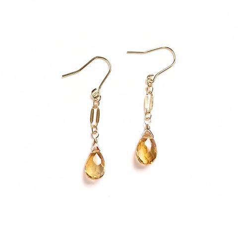 シトリン【Citrine】 可憐なひと粒ピアス