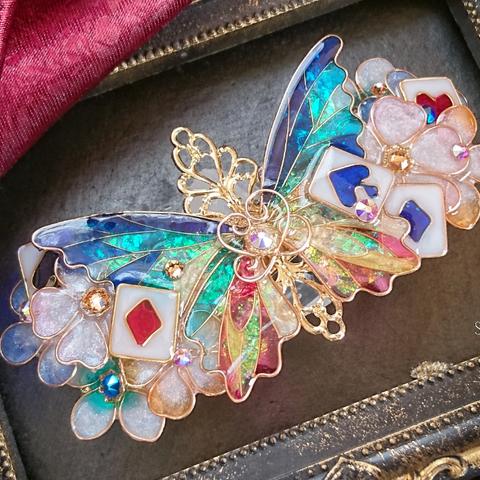 （A）サーカスの想い出とトランプの蝶バレッタ（hair ornaments of circus butterfly〜Circus fantasy〜）