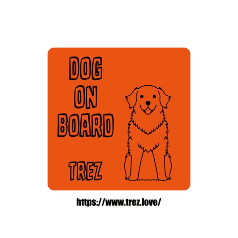 全8色 名前入り DOG ON BOARD ゴールデンレトリバー ラインアート マグネット