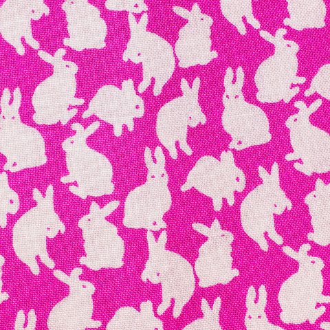 USAファブリック　Mini Rabbits Fuchsia