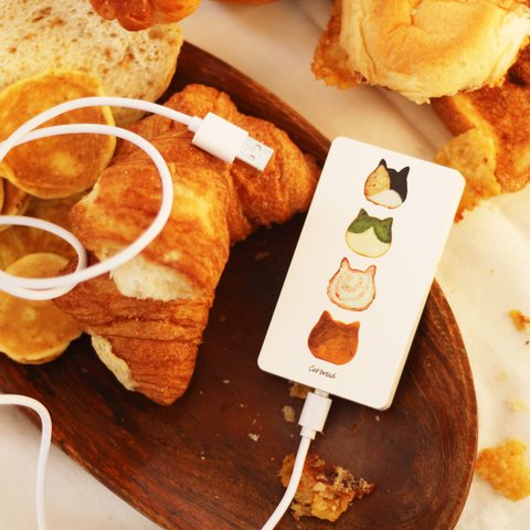 名入可 モバイルバッテリー妖精のCat bread