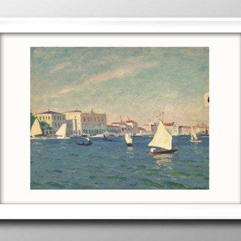 13544■ポスター　絵画　インテリア　A3サイズ　『アーノルド・ボリソビッチ・ラホフスキー　View of Venice』イラスト　アート　北欧