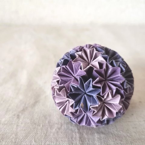 Kusudama * 折り紙 くす玉・紫陽花 ・アジサイ  和モダン  くすみ パステルカラー  七夕 飾り