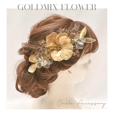 -GOLDMix FLOWER- アメリカンフラワーヘッドドレス 髪飾り