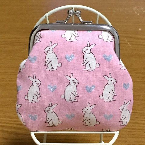 うさぎ柄がま口財布