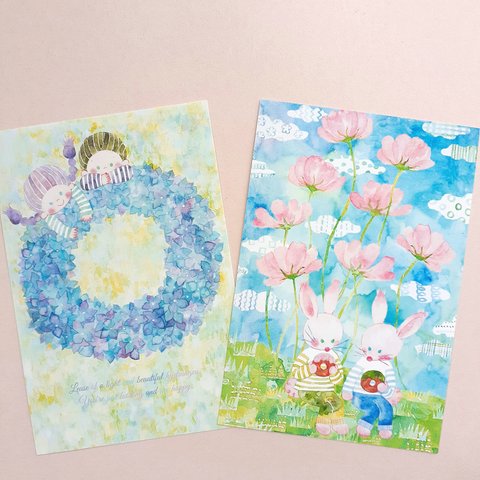 【再販】紫陽花とコスモスのポストカードセット