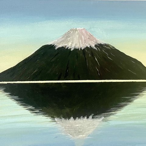 『佇んで富士山』　絵画　原画