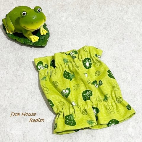 【NEW】 スヌード 小さなカエル 【黄緑】 たれ耳わんこ ドッグウェア 犬服 小型犬 蛙 かえる