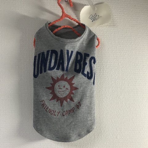 ミニチュアダックス  古着Tシャツ　グレー