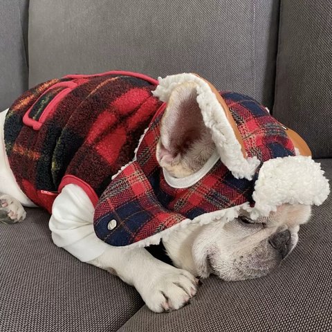 犬服 犬ウェア ペット服 手作り 犬綿服 犬帽子 チェック模様 チェック柄 2種類 フレンチブルドッグ 犬日常着 ふわふわ すごく暖かい スコットランドスタイル