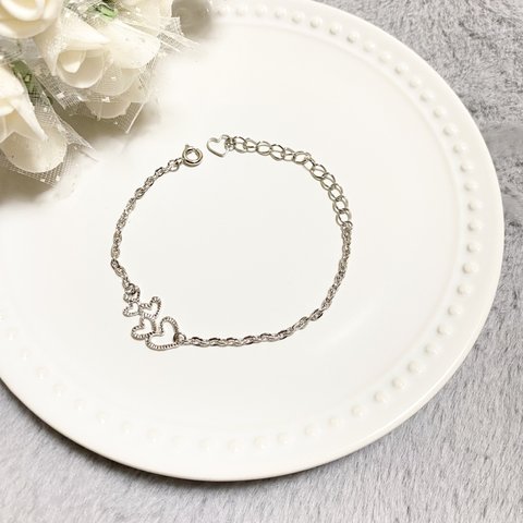 シンプル だけど 可愛い ♡ ハート の チェーン ブレスレット ♡