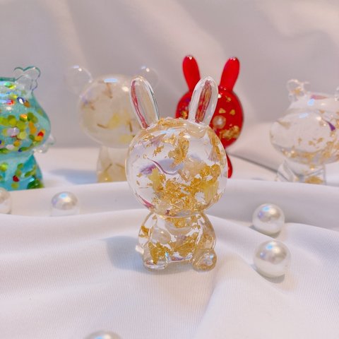 🐰 本物のお花が入ったみまもるん×金箔×クリアデザイン🐰みまもるん🥰💫