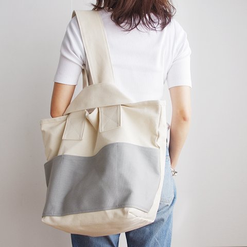 CLOUCHY SHOULDER BAG（キナリ×ライトグレー）