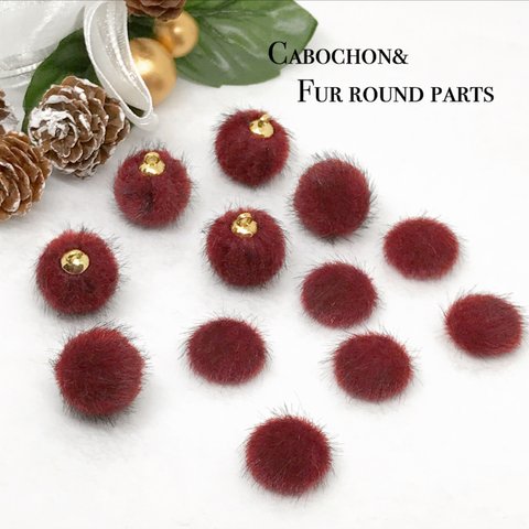 Cabochon&Far round parts 12pcs DarkRed